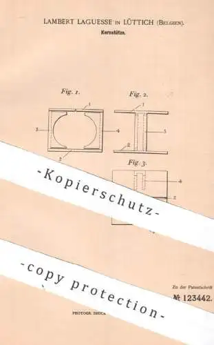 original Patent - Lambert Laguesse , Lüttich , Belgien , 1900 , Kernstütze | Eisen , Stahl , Blech , Guss , Gusseisen !