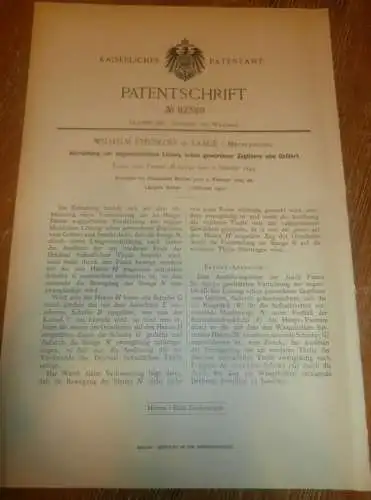 original Patent - Wilhelm Steusloff in Laage i. Mecklenburg , 7.02.1895 , Apparat für Zugtiere , Pferde , Tierzucht !!