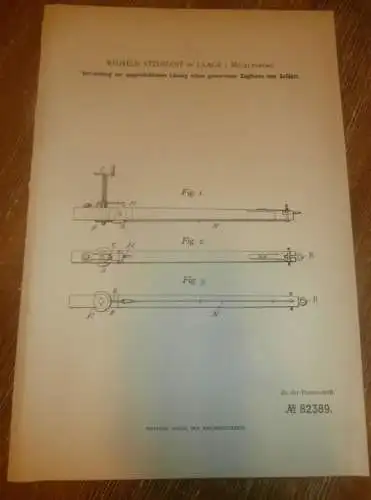 original Patent - Wilhelm Steusloff in Laage i. Mecklenburg , 7.02.1895 , Apparat für Zugtiere , Pferde , Tierzucht !!