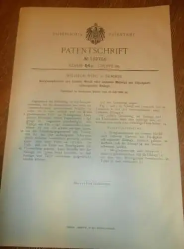 original Patent - Wilhelm Berg in Demmin i. Mecklenburg , 10.07.1906 , Bierdeckel , Bierglas - Untersetzer , Kneipe  !!