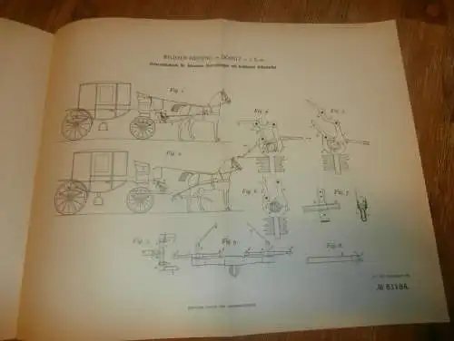 original Patent - Wilhelm Henning in Dömitz i. Mecklenburg , 8.09.1894 , Schloss für Kutschen , Einspänner !!