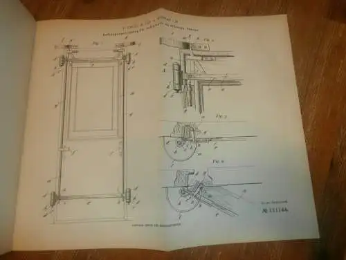 original Patent - F. Crull & Co in Wismar i. Mecklenburg , 28.09.1899 , Apparat für Fenster und Türen , Fensterbau !!