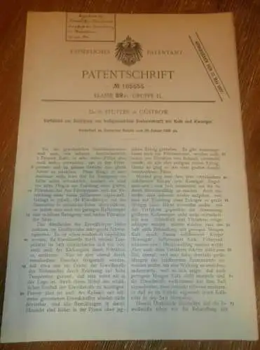 original Patent - Dr. R. Stutzer in Güstrow i. Mecklenburg , 29.01.1905 , Zuckerrohr , Zucker , Saft !!!