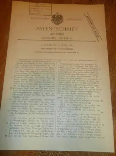 original Patent - L. Baumann in Lübz i. Mecklenburg , 27.01.1906 , Dreschmaschine , Agrag , Bauer , Ernte !!!