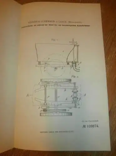 original Patent - Heinrich Lüdemann in Laage i. Mecklenburg ,19.03.1899 Jaucheverteiler , Agrar , Landwirtschaft , Bauer