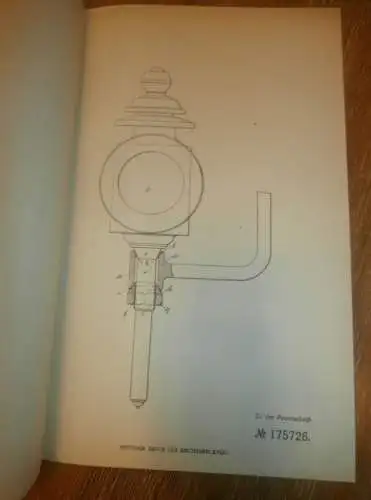 original Patent - Theodor Bastmann in Malchow i. Mecklenburg , 16.02.1906 , Laterne für Wagen , Automobile , Kutsche !!!