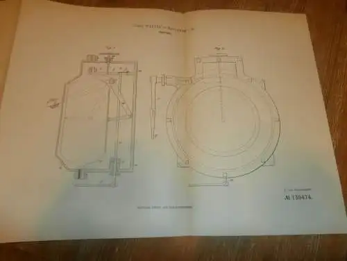 original Patent - Carl Walter in Malchow i. Mecklenburg , 4.02.1902 , Zugregler , Feuerung !!