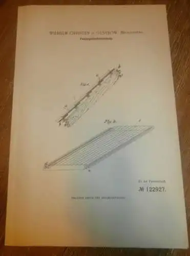 original Patent - Wilhelm Christen in Güstrow i. Mecklenburg ,19.09.1899 , Falz-Ziegel Deckung , Dach , Dachdecker !!!