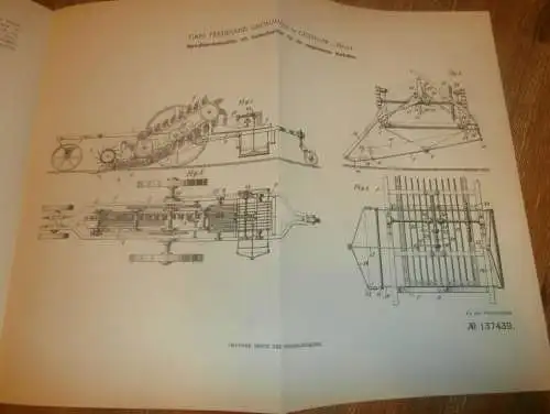 original Patent - Carl Ferdinand Grohmann in Güstrow i. Mecklenburg , 20.03.1901 , Kartoffel-Erntemaschine , Agrar !