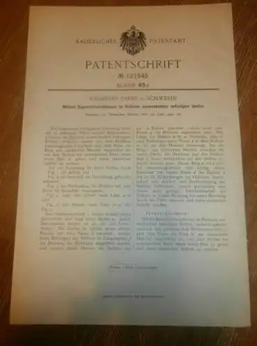 original Patent - Johannes Parbs in Schwerin i. Mecklenburg , 27.06.1900 , Stollen für Hufeisen , Pferde !