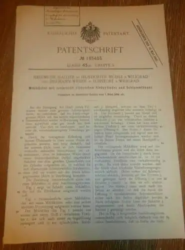 original Patent - Hellmuth Hallier und H. Weber in Lübstorf b. Wiligrad i. Mecklenburg , 1.03.1906 , Milchfilter , Milch