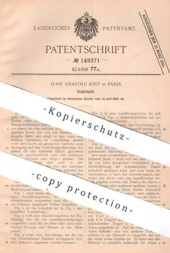 original Patent - Jean Anatole Jost , Paris , Frankreich , 1903 , Kugelspiel | Spiel , Kugel , Kugeln | Spielzeug , Ball