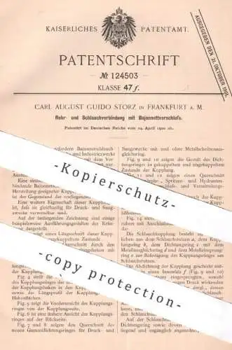 original Patent - Carl August Guido Storz , Frankfurt / Main , 1900 , Rohr- u. Schlauchverbindung mit Bajonettverschluss