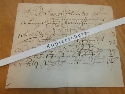 Hafenschein Barth / Stralsund - 1761 - Mecklenburg , mit Signatur v. Kapitän , mit Angabe zu Schiff und Ladung !!!