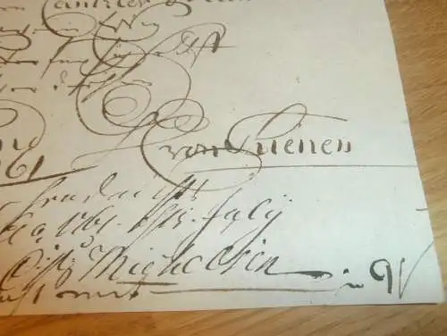 Hafenschein Wollin / Stralsund - 1761 - Mecklenburg , mit Signatur v. Kapitän , mit Angabe zu Schiff und Ladung !!!