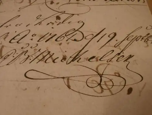 Hafenschein Malmö / Stralsund - 1761 - Mecklenburg , mit Signatur v. Kapitän , mit Angabe zu Schiff und Ladung !!!