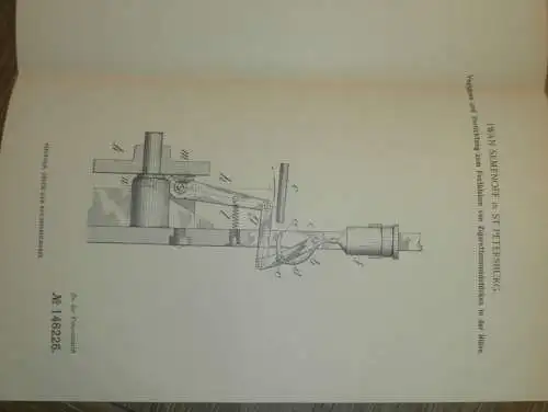 original Patent - Iwan Semenoff in St. Petersburg / Russland , 23.06.1903 , Zigaretten-Mundstück !!