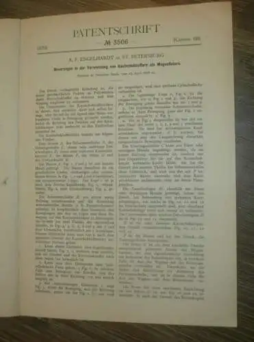 original Patent - A.P. Engelhardt in St. Petersburg / Russland , 27.04.1878 , Feder für Kutsche , Wagenbau !!