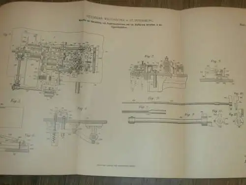 original Patent - Alexander Wictorsohn in in St. Petersburg / Russland , 3.06.1900 , Maschine für Zigaretten !!