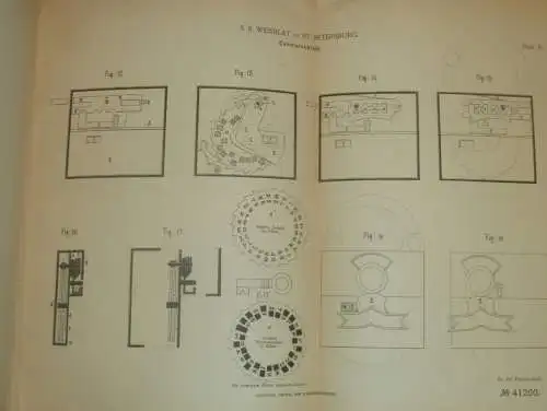 original Patent - S. Weisblatt in St. Petersburg / Russland , 24.06.1885 , Controlschloss , Schloss , Eisenbahn !!