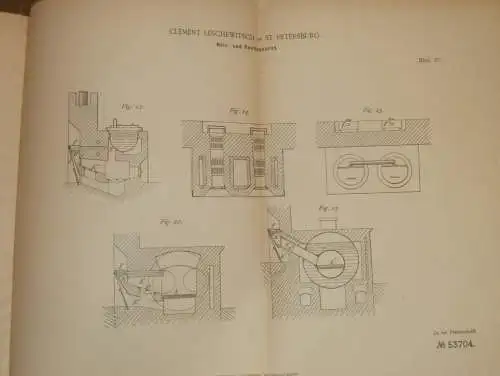 original Patent - Clément Leschewitsch in St. Petersburg / Russland , 9.10.1889 , Heiz- und Kochapparat , Heizungsbau !!