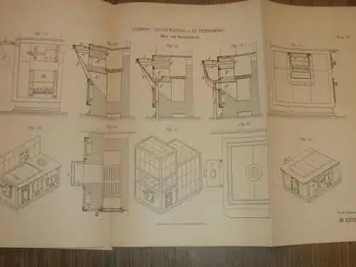 original Patent - Clément Leschewitsch in St. Petersburg / Russland , 9.10.1889 , Heiz- und Kochapparat , Heizungsbau !!