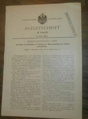 original Patent - Richard Schermann in Kiew i. Russland , 25.10.1901 , Getriebe , Maschinenbau !!