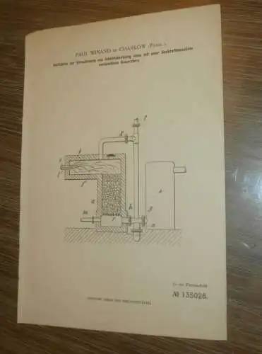 original Patent - Paul Winand in Charkow / Charkiw i. Russland , 17.11.1900 , Vorwärmung für Gasmotor  !!