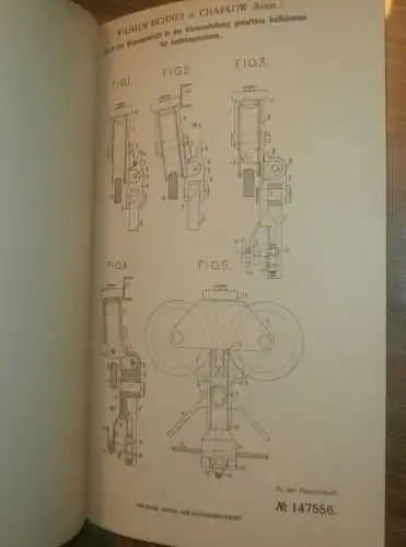 original Patent - Wilhelm Eichner in Charkow / Charkiw i. Russland , 29.06.1902 , Aufhängung für Seilbahn !!