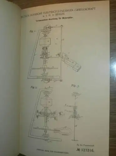 original Patent - Deutsch-Russische Elektricitätszähler GmbH , 10.01.1901 , Motorzähler , Zähler , Russland !!