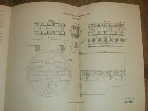 original Patent - August Seidel in Inowrazlaw i. Polen , 3.08.1886 , Rost für Dampfmaschine , Inowrocław  !!