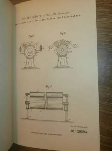 original Patent - Walter Schade in Rschew i. Russland , 23.07.1901 , Papier-Maschine , Papierfabrik !!