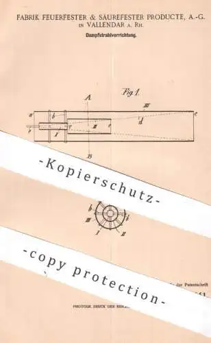 original Patent - Fabrik Feuerfester & Säurefester Producte AG Vallendar / Rhein | 1899 | Dampfstrahlvorrichtung | Düsen