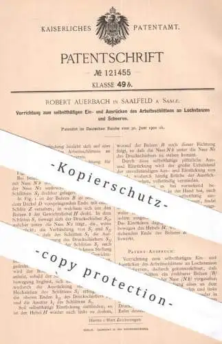 original Patent - Robert Auerbach , Saalfeld / Saale , 1900 , Lochstanze , Schere | Scheren , Stanzen , Lochmaschine !