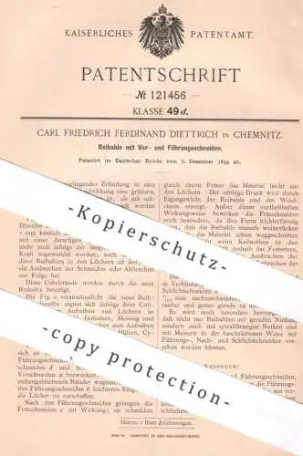 original Patent - Carl Friedrich Ferdinand Diettrich , Chemnitz , 1899 , Reibahle | Ahle | Feile , Feilen , Schneidzeug