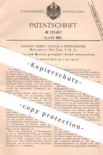 original Patent - Charles Albert Gould , Portchester , Westchester , New York USA | 1899 | Elektroden - Platten | Walzen