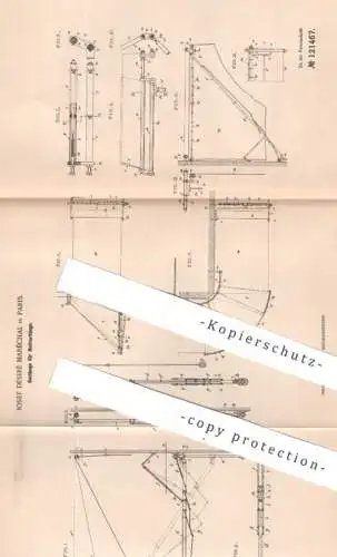 original Patent - Josef Désiré Maréchal , Paris , Frankreich , 1899 , Gestänge für Rollvorhang | Vorhang , Gardinen