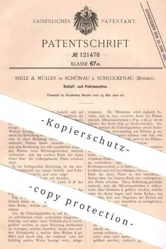 original Patent - Hille & Müller , Schönau , Schluckenau , Böhmen , 1900 , Schleifmaschine , Poliermaschine | Polieren !