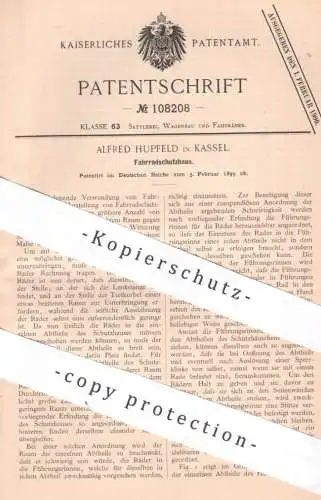 original Patent - Alfred Hupfeld , Kassel | 1899 | Fahrradschutzhaus | Fahrrad Schutz vor Witterung | Garage Überdachung