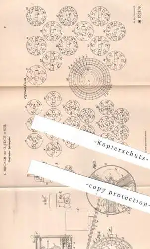 original Patent - L. Mindach , O. Stade , Kiel , 1896 , Elektrischer Zeichengeber | Signal , Alarm , Strom , Elektrik !