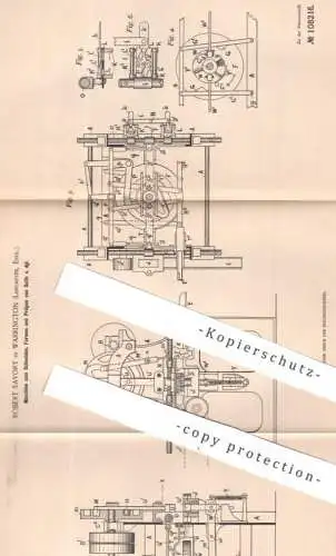 original Patent - Robert Savory , Warrington , Lancaster England , 1897 , Schneiden , Formen u. Prägen v. Seife | Seifen