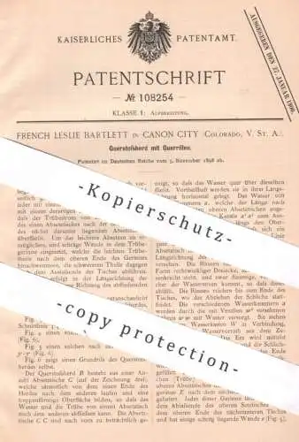 original Patent - French Leslie Bartlett , Canon City , Colorado , USA , 1898 , Querstoßherd mit Querrillen | Erz , Erze