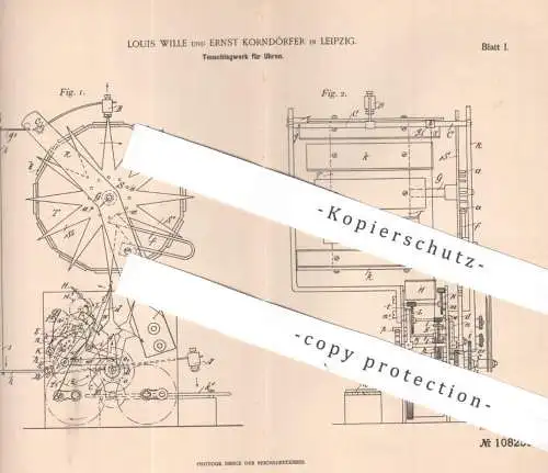 original Patent - Louis Wille , Ernst Korndörfer , Leipzig , 1898 , Tonschlagwerk für Uhren | Uhrwerk , Wecker , Uhr !!