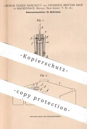 original Patent - George Tilden Hanchett , Frederick Brittan Sage , Hackensack , Bergen , New Jersey , USA | Wheatstone