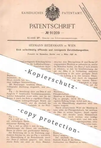 original Patent - Hermann Biedermann , Wien , Österreich , 1896 ,  Zerstäubungsdüse | Zerstäubung Düse | Ventilation !