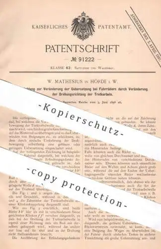 original Patent - W. Mathesius , Hörde / Westf. | 1896 | Übersetzung am Fahrrad | Tretkurbel , Kurbel | Fahrräder !!!