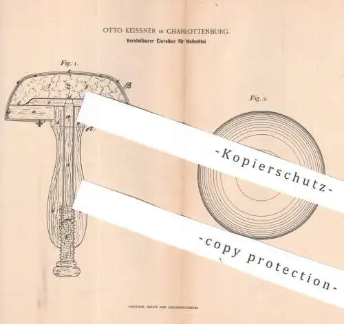 original Patent - Otto Keissner , Berlin / Charlottenburg , 1896 , Einreiber für Heilmittel | Salbe , Creme | Medizin !