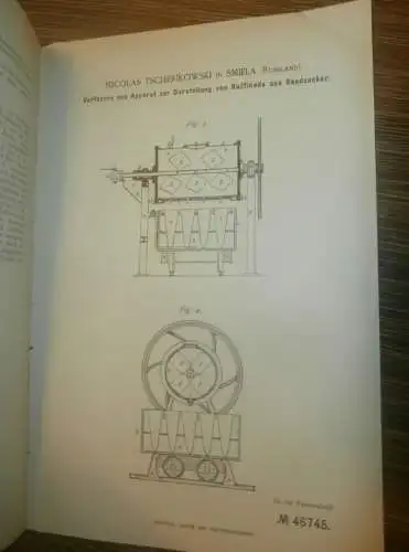 original Patent - Nicolas Tscherikowski in Smiela / Smila i. Ukraine , 1.12.1887 , Zucker , Zuckerfabrik ; Russland !!