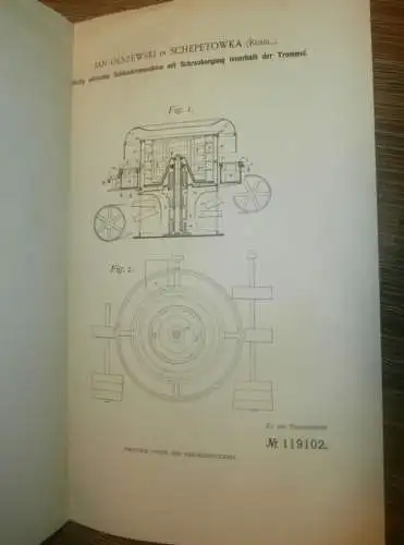 original Patent - Jan Olszewski in Schepetowka / Russland , 27.04.1900 , Schleudermaschine , Zucker , Zuckerfabrik !!!