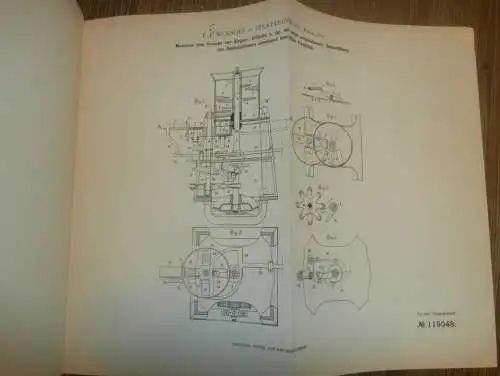 original Patent -  E.T. Wolsoff in Jekaterinburg / Russland , 13.05.1900 , Maschine für Brikett , Ziegel , Steinkohle !